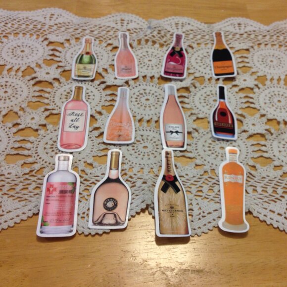 Champagne and liguor cellphone, locker, scrapbook, crafts  stickers - Picture 1 of 6